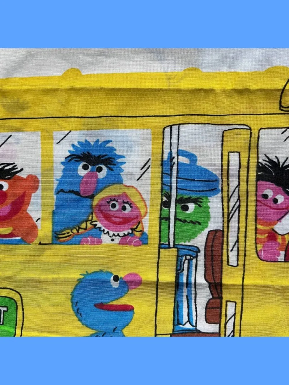 Vintage Sesame Street School Bus Pillow Case | CTW Childrens Television Workshop